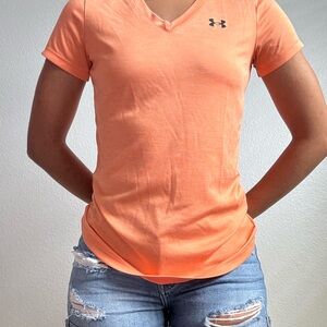Under Armour Orange Fitted Short Sleeve T-Shirt